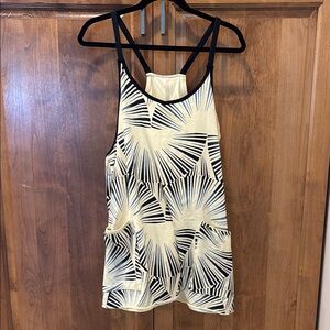 FP Movement by Free People Cream and Black Graphic one-Piece Romper Dress